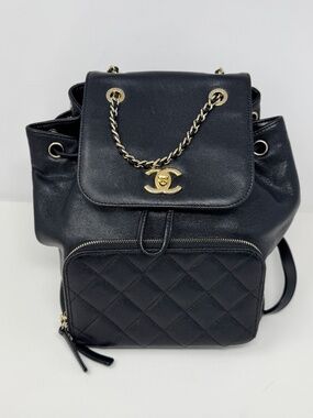 Chanel Black Caviar Business Affinity Backpack